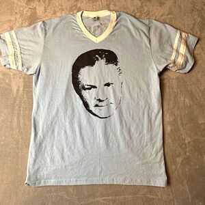 Augusta Sportswear Men’s XL Blue/White V-Neck Ringer Graphic Print T-Shirt
